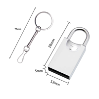 Clé USB miniature en métal de luxe en forme de cadenas, interface USB 2.0/3.0, logo personnalisé, porte-clés pour coffret cadeau, garantie 1 an