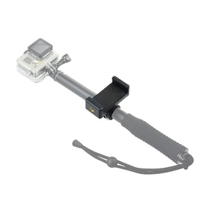 Palo de selfie telescópico de 1500 mm de aluminio plegable con abrazadera para teléfono para uso con GoPro y teléfonos inteligentes - Product Image 1