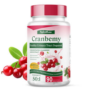 OEM Biologische Cranberry Capsules Cranberry Harde Capsules Ondersteuning van de Urinewegen voor Vrouwen Vegan - Product Image 1