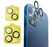 Protecteur d'objectif 3D en verre trempé transparent HD pour iPhone 11 12 13 14 15 16 17
