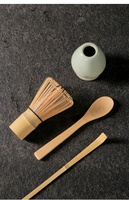 Ensemble de fouets en bambou et céramique pour thé matcha vert traditionnel, certifié LFGB, écologique, avec logo OEM, lot de 4 pièces, pour services à café et thé