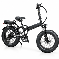 Vélo électrique pliable à batterie lithium 48V 15Ah, 20 pouces, pneus larges, moteur 800W, longue autonomie, promotionnel