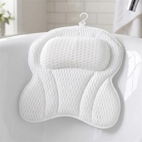 Oreiller de bain SPA en maille d'air 4D super doux et respirant de luxe CF avec 7 aspiration extra forte pour oreiller de baignoire de soutien de la tête du cou