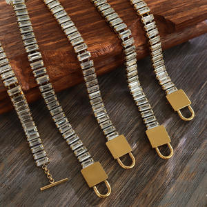 2022 लक्जरी 18k सोना मढ़वाया निविड़ अंधकार और धूमिल नि: शुल्क क्रिस्टल प्रशस्त टॉगल ताला स्टेनलेस स्टील कंगन फैशनेबल गहने - Product Image 2