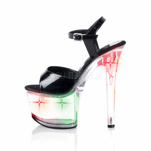 Sandali Sexy con Tacco Alto 17 cm in Cristallo Nero Lucido, Antiscivolo e Resistenti all'Usura, per Pole Dance - Product Image 6