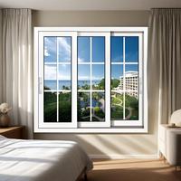 Fenêtre coulissante moderne en PVC à double vitrage avec protection antivol et anti-insectes, certifiée Energy Star, fabriquée en Chine