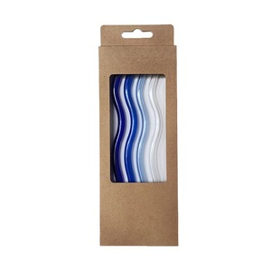 Juego de Pajitas de Vidrio de Borosilicato Onduladas, Coloridas y Reutilizables, con Cepillo de Limpieza, Accesorios Ecológicos para <span class=keywords><strong>Bar</strong></span> - Product Image 5