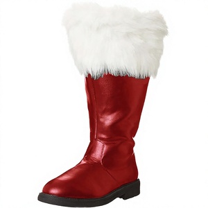 Vente en gros Nouveauté Hiver 2026 Bottes et bottines en fourrure de Père Noël en peluche blanche Halloween - Product Image 3