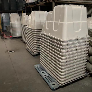 Коммерческая тележка для прачечной с откидной крышкой и колесами для сбора мусора и переработки отходов - Product Image 4