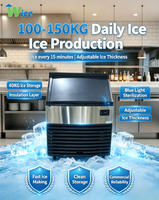 Machine à glaçons en cubes 100 kg, machine à glace commerciale pour entreprise, machine à glace commerciale