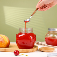 Runde und Quadratische Einmachgläser für Pickles und Marmelade, 450ml Klarglas-Behälter für Konserven, Honig und Soßen mit Schwarzem Schraubdeckel aus Metall