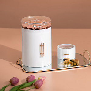 HeDou Five Layer Cosmetic Storage Box White Pink Transparent Jewelry Organizer Desktop High Capacity Double Opening - Product Image 1