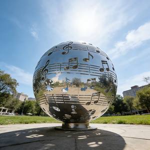 Prix direct d'usine, sculptures en métal découpées au laser en acier inoxydable, notes de <span class=keywords><strong>musique</strong></span>, pour la décoration de parcs urbains - Product Image 3