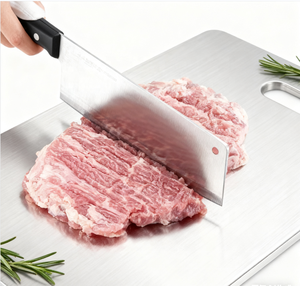 Planches à découper double face pour la cuisine, en acier inoxydable 201, blocs de découpe anti-taches et sans odeur, bords sans bavures - Product Image 4