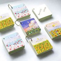Customizable 80-Page Memo Pad <strong>Notebook</strong> New Oil Painting Landscape Design Loose-leaf Pocket Notepad for School Students <strong>Top</strong> Coil