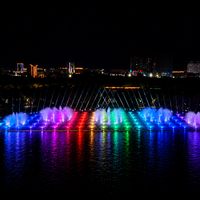 Fuente de Agua Programable, Espectáculo de Música, Luz, Sombra y Danza Acuática a Gran Escala, Control Programable para Espectáculos