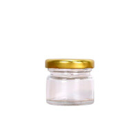 Hot Sale 25ml 50ml Wide Mouth Glass Jam Jar With Thin Screw Metal Lid in Bulk Honey Jar Bottles