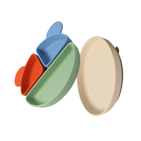 OEM/ODM Ensembles cadeaux pour bébé avec impression personnalisée Assiette à ventouse pour nouveau-né et enfants Assiette en silicone sans BPA pour les repas des enfants