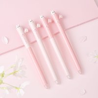 Lot de 112 stylos gel effaçables Lopet motif lapin fleurs de cerisier, écriture fluide sans obstruction, encre bleue 0,5 mm pour étudiants