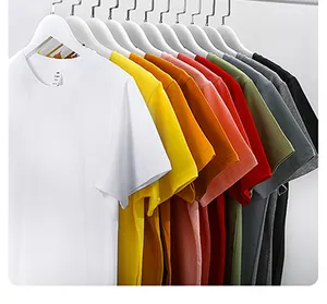 210g T-Shirt Private Label Weiß T-Shirt mit Rundhals ausschnitt Herren Blank Heavyweight T-Shirt Benutzer definierter Logo-Druck