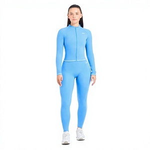 Conjunto de Yoga Personalizado de Dos Piezas para Mujer, Cintura Alta, Transpirable, Sin Costuras, Acanalado, Mono Deportivo para Correr y Hacer Ejercicio - Product Image 1