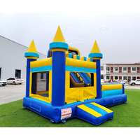 Châteaux gonflables KARRY Classic bleu et jaune, structure de jeux gonflable commerciale avec toboggan, PVC, garantie 3 ans, capacité 300-500 kg