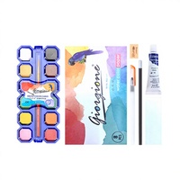 Ensemble de peinture à l'aquarelle solide Giorgione en gros pour les élèves, capacité de 3 ml, pour la peinture sur papier et sur toile