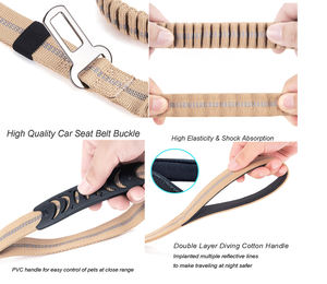 Pet Dog Leash Tactical Nylon Rope with Car <b>Seat</b> <b>Belt</b> Handle Running Bungee Dog Leash Heavy Duty Bungee Frog <b>Clip</b> Dog Leashes - Product Image 2