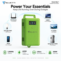 Générateur solaire BLUETTI Home Star 1 600W 1200Wh LiFePO4, station d'alimentation portable, alimentation de secours UPS pour la maison, les situations d'urgence et le camping