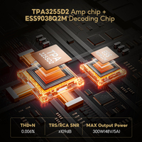 1 adet A80 ev amplifikatör TPA3255 DAC PFFB Stereo güç amplifikatörü 300Wx2 sınıf D 2.0 HiRes dijital Amp RCA TRS OPT COA USB girişi