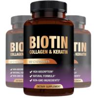 Vitaminas para la Salud del Cabello, Uñas y Piel con Biotina, Colágeno, Queratina y Ácido Hialurónico de Marca Privada para Adultos, Sin Gluten