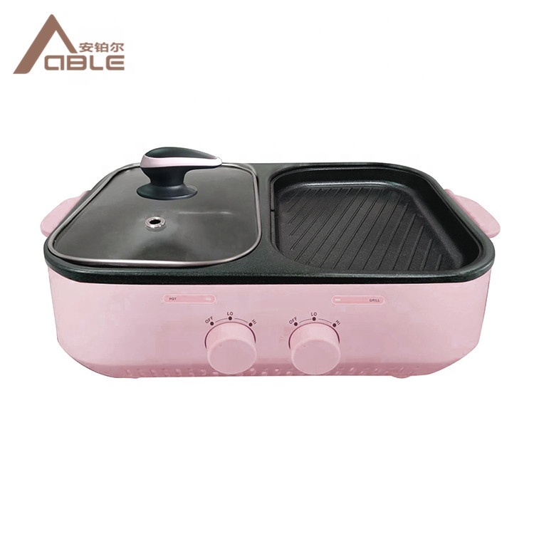 Capaz de hogar Personal Multi-función Mini parrilla eléctrica Multi-función integrada sartén