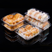 Boîtes de boulangerie en plastique transparent haute transparence, contenants en PET à clapet pour la présentation de pâtisseries et de croissants