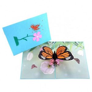 Carte de vœux papillon 3D en papier découpé au laser - Product Image 1