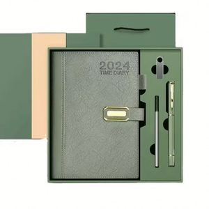High Quality Diary Manufacturer Colorful PU Leather Notebook Planner Custom logo Business Notebook and Pen <b>Gift</b> <b>Set</b> Wholesale - Product Image 1