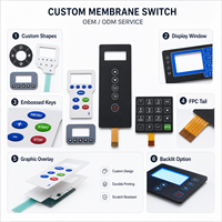 Interruptor de Membrana Personalizado OEM ODM, Teclado Táctil con Superposición Gráfica, Conector FPC para Equipos de Control Industrial