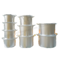 Ensemble de casseroles en aluminium de grande capacité 20/21/23/25/27/30/32/35/38 cm, 9 casseroles avec poignée et couvercle, ensemble de casseroles en fonte, casserole à soupe