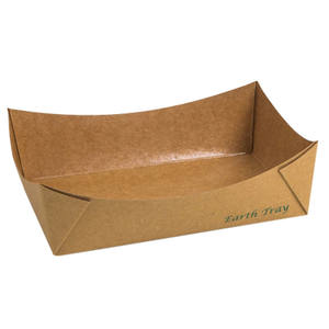 กล่องกระดาษคราฟท์แบบใช้แล้วทิ้งสำหรับใส่ขนม ถาดกระดาษแบบเปิดปาก กล่องกระดาษเคลือบสำหรับใส่เฟรนช์ฟรายส์และชิป - Product Image 4