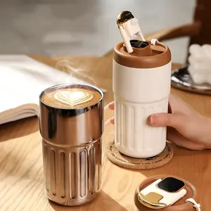 Tasse à café thermos sous vide à double paroi personnalisée LED température intelligente tasse à café isolée en acier inoxydable