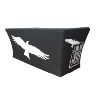 Housse de table à tréteaux ajustée, élastique, rectangulaire, sur mesure, en polyester, portable, résistante aux taches, finition lisse pour