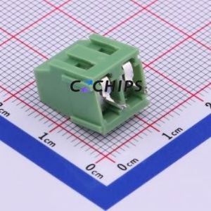 XYEK500-5.08-2P Screw Terminal Block Through hole Component (THT),P=5.08mm Connector 1x2P 5.08mm Green Through Hole - Product Image 2