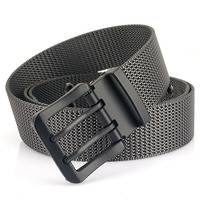 Ceinture en nylon pour homme avec boucle ardillon en alliage, double aiguille, 125 cm, tressée, pour tenue décontractée et jeune