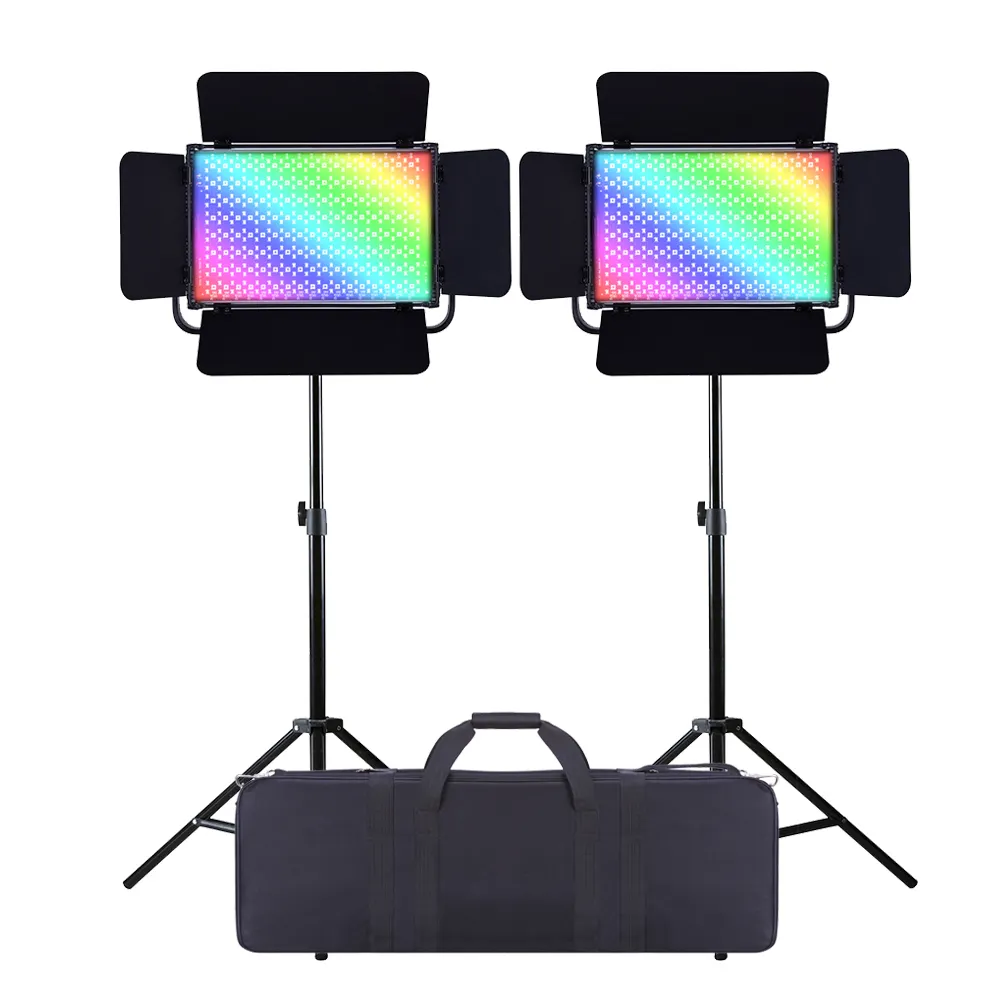 Tolifo nhà máy nhiếp ảnh chiếu sáng 60W RGB LED video phim studio ảnh Bảng điều chỉnh ánh sáng với từ xa mang theo túi