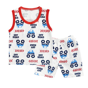 All'ingrosso/Dropshipping vestito gilet per bambini estate 100% cotone pantaloncini per bambini a buon mercato abbigliamento da ragazzo - Product Image 6