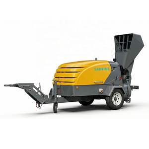 Máquina pulverizadora de hormigón <span class=keywords><strong>para</strong></span> mezcla semiseca de mortero, bomba de mortero con tolva, transportador de mortero montado en semirremolque - Product Image 3