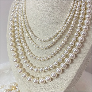 PE075 Beige ABS perla perforada DIY collar accesorios gran agujero cuentas ropa equipaje Decoración Accesorios <span class=keywords><strong>de</strong></span> plástico - Product Image 1