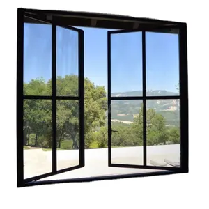 साधारण लोहे की खिड़की ग्रिल खिड़की आधुनिक शैली स्टील फ्रेम slimline डिजाइन स्विंग खिड़की