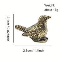 Statuette d'oiseau en laiton rétro, tête de charnière décorative, figurine d'oiseau vintage en laiton