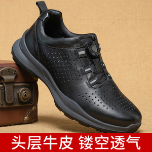 Chaussures bateau sportives en cuir véritable pour hommes, bout rond, semelle extérieure en caoutchouc respirante, pour le printemps et les loisirs - Product Image 5