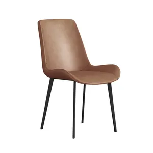 北欧天鹅绒织物皮革餐椅奢华设计餐厅家具椅子软垫现代餐椅带腿